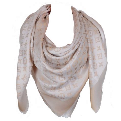 louis vuitton beige silk scarf